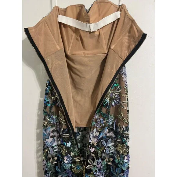 Elegant Strapless Floral Dress - Picture 5 of 15